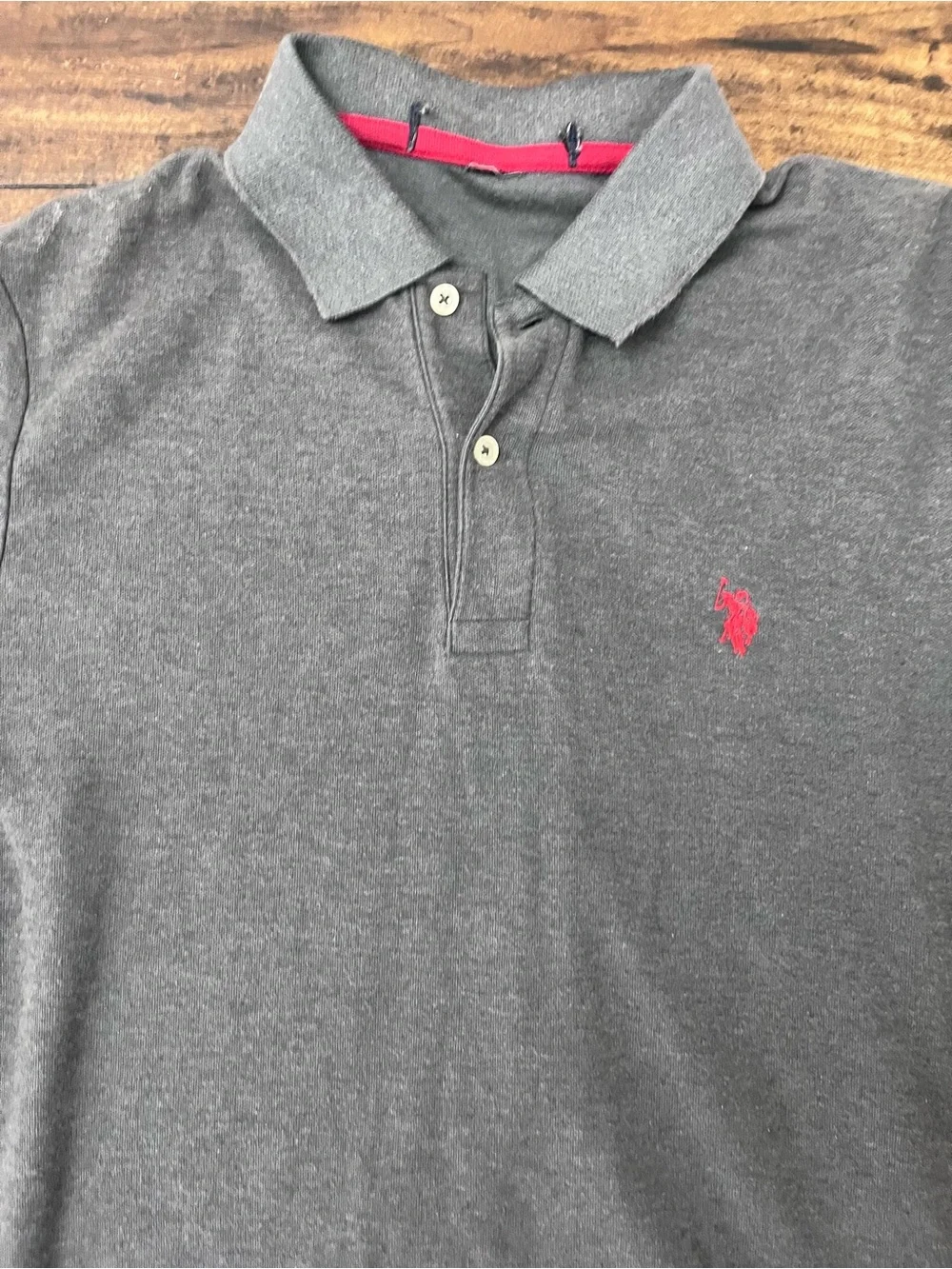 Polo by Ralph Lauren Charcoal Polo with Red Accents